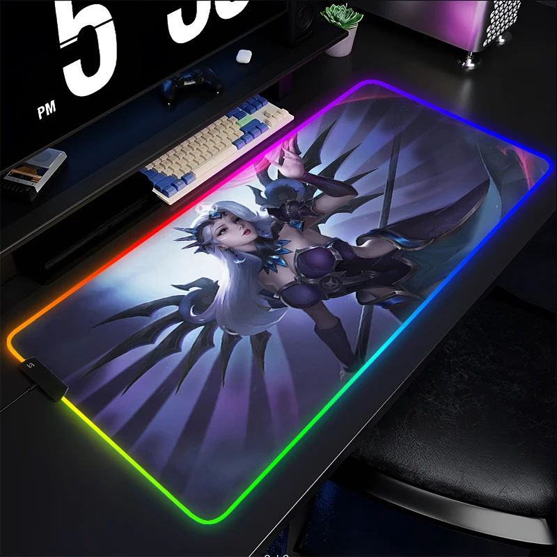 Mouse Pad Anime Gamer Gaming Accessories Varmilo Keyboard Pad LED PC Computer Overwatch Mercy Desk Mat Cute Carpet RGB Mousepad