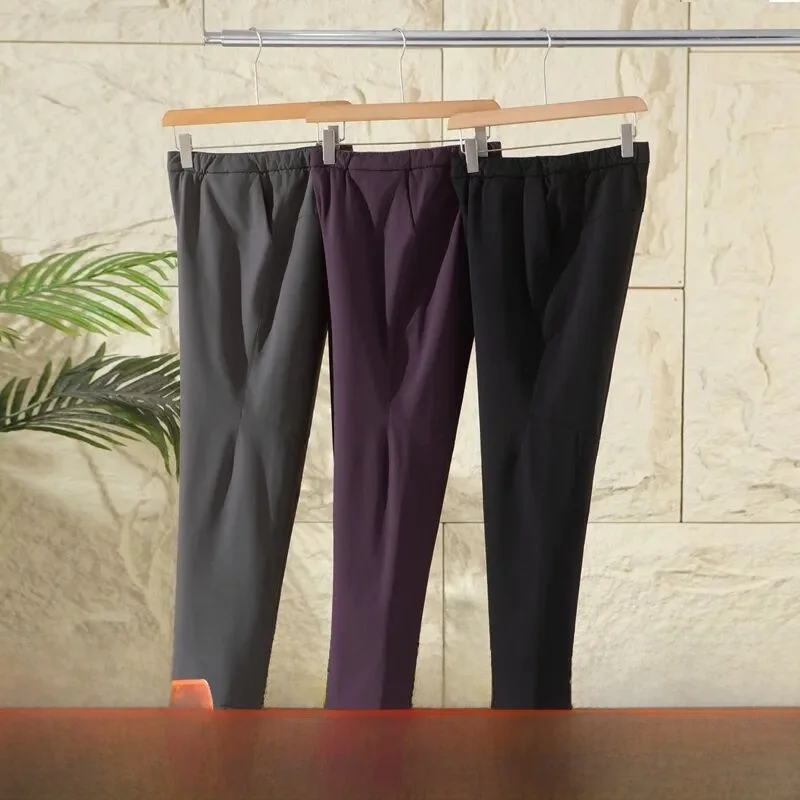 

Уличные мужские пуховые брюки, прямые брюки на гусином пуху, теплые ветрозащитные водонепроницаемые четырехтемпературные длинные брюки, молодежные брюки