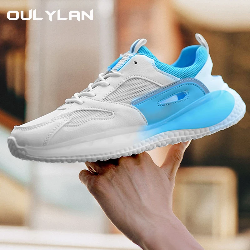 Sports shoes mesh breathable youth thick sole leisure, fashion running shoes for men, summer men all match breathable