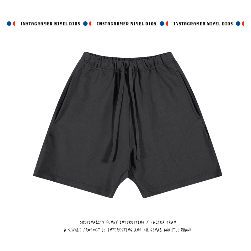 

Oversize Loose Fit Pure Cotton orts 450g Large Loop American High Street Sle Men's And Women's Pants Youthful Energy