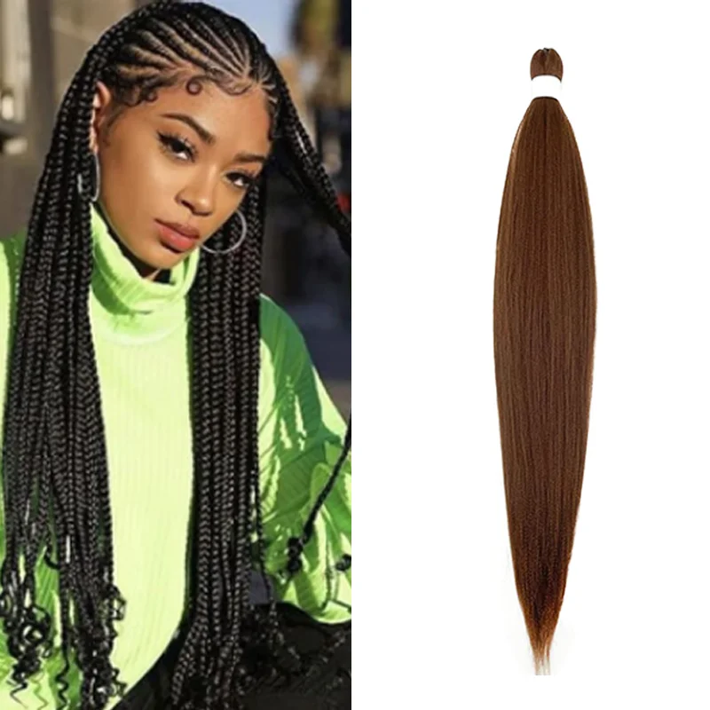 

20/26/30 дюймов синтетические плетеные волосы, 8 упаковок, предварительно растянутый цвет, 30 косичек, наращивание волос, плетение волос с горячей водой