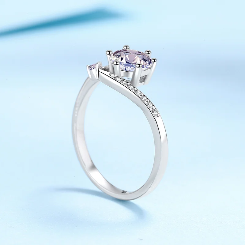 1ct All Moissanite Rings For Women 2 Stones Sparkling Dia Wedding Band 100% Sterling Silver Jewelry