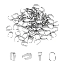 100pcs Stainless Steel Gold Plated Pendant Pinch Bail Clasps Necklace Hooks Clips Connector DIY Jewelry Making Accessories Charm