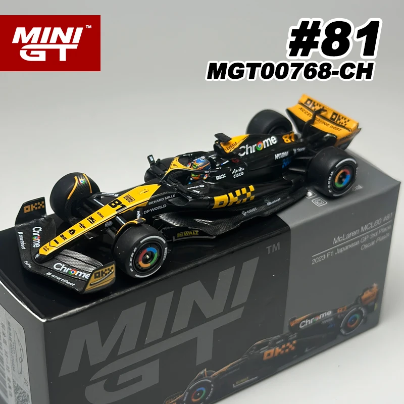 مينيجت 1:64 ماكلارين MCL60 # 4 لاندو نوريس # 81 أوسكار بيستري 2023 F1 سيارة سباق سبيكة سيارة موديل 767 768 #2