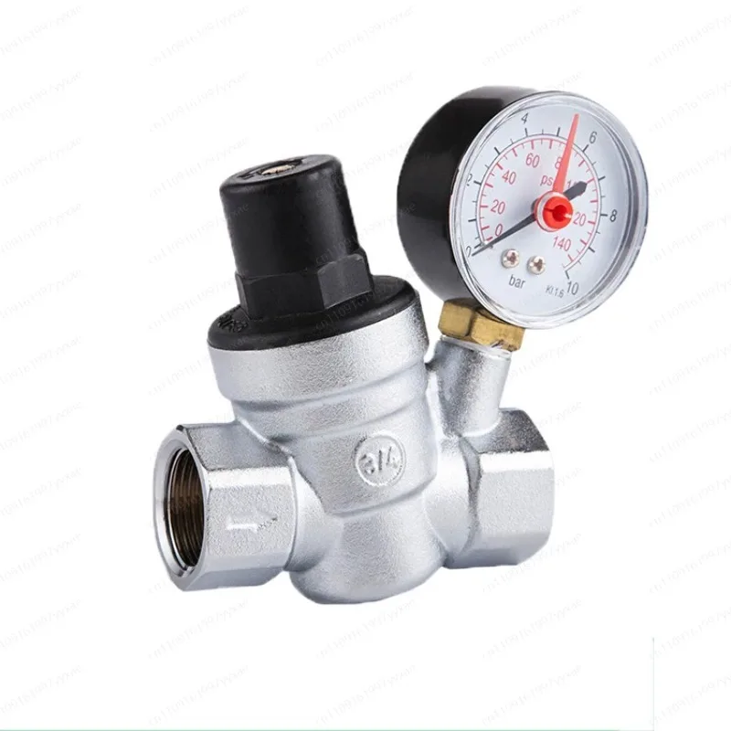 Water Pressure Regulator with Gauge Pressure Maintaining Valve Tap Water Pressure Reducing Valve DN15 DN20