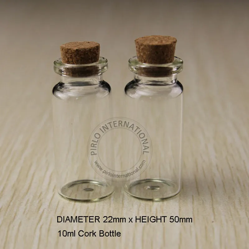 Wholesale 10ml Small Glass Bottles Vials with Corks Stopper Decorative Corked Tiny Mini Wising Glass jar For Pendants image 3