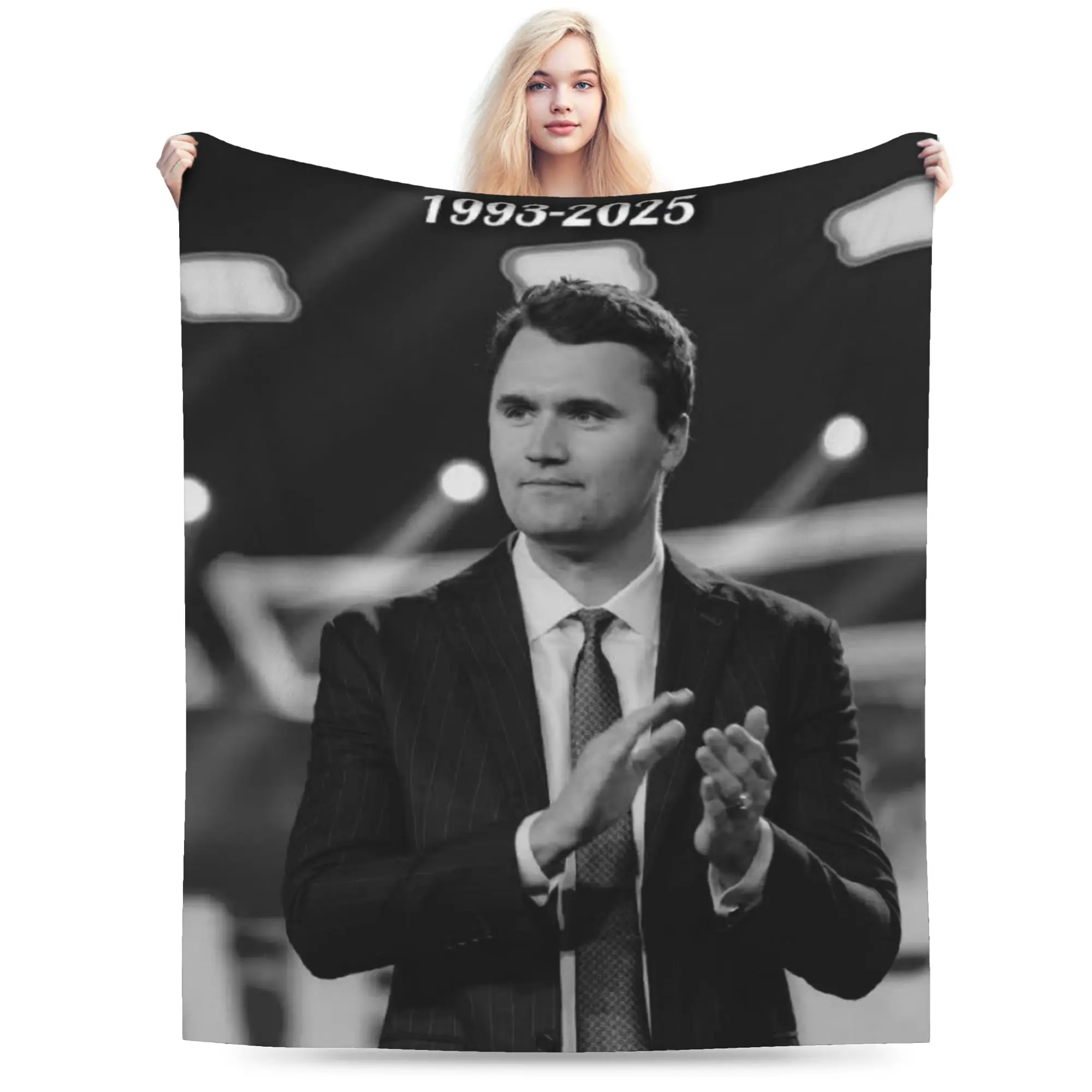 Charlie Kirk Public Figure 2025 Soft Blanket  Fashion Picnic Throw Blanket Home Decor Flannel Bedspread Sofa Bed Cover