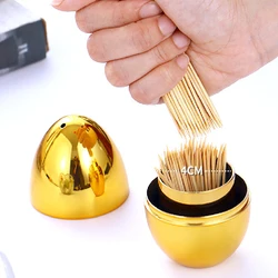 Creative Egg-shaped Toothpick Jar Electroplating Plastic Gold and Silver Toothpick Box Storage Box Ornaments Home Decoration