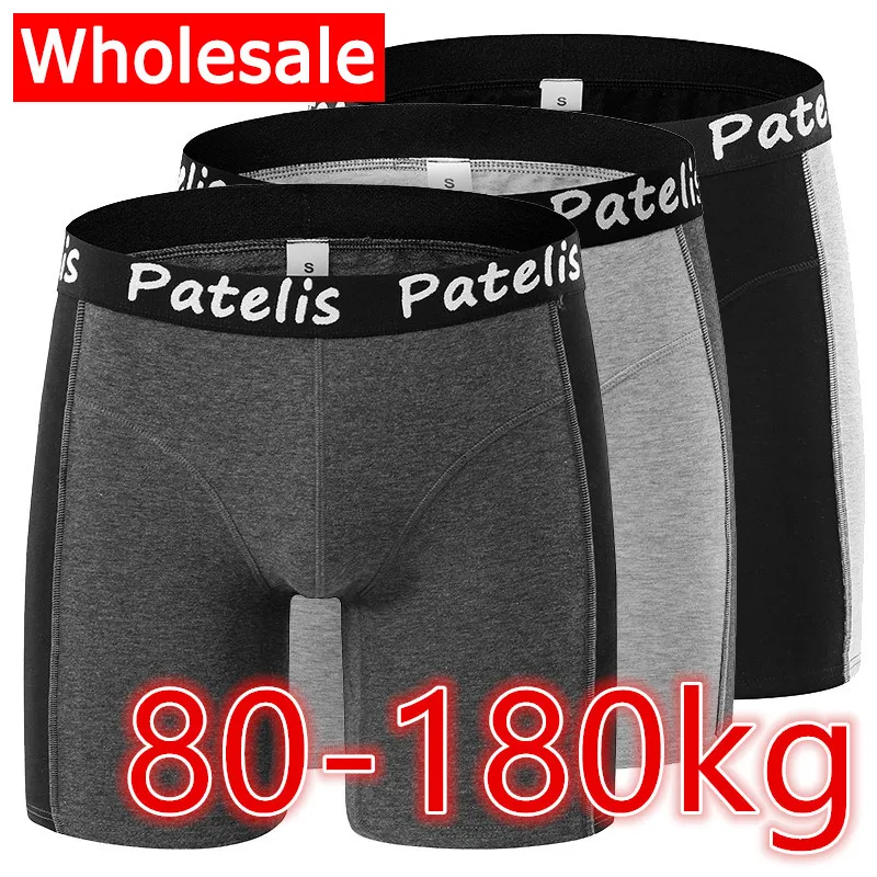 

Wholesale Drop-Ship Business Men Boxers Plus Size Underwear for 80-180kg 5XL 6XL Shorts Comfortable Cotton Men Briefs Boxer