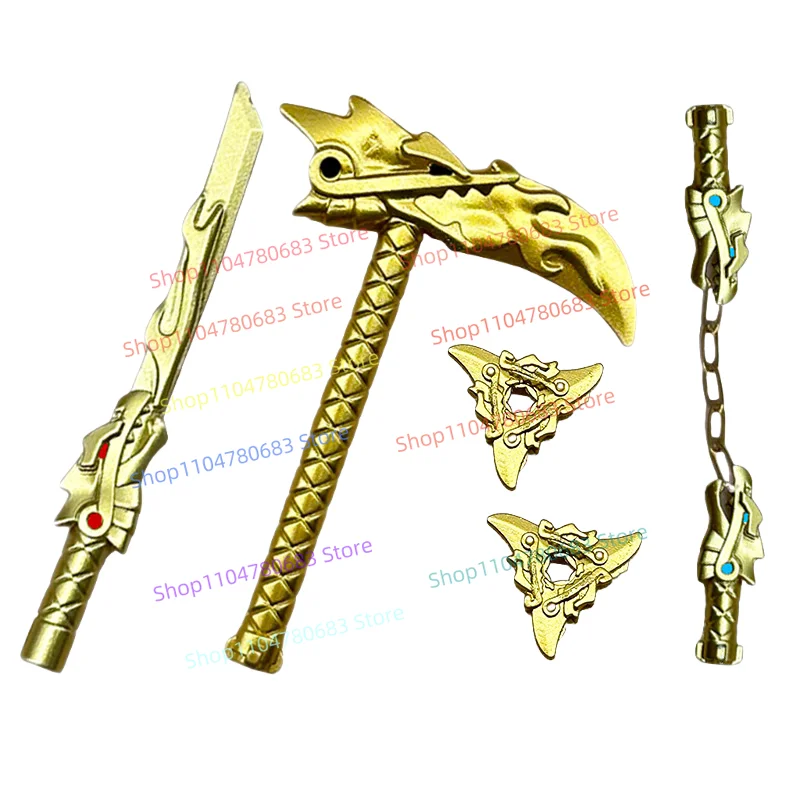 Moc blocos de construção atacadistas foice armadura mini figura montagem modelo exibição dos desenhos animados anime acessórios brinquedo presente do feriado