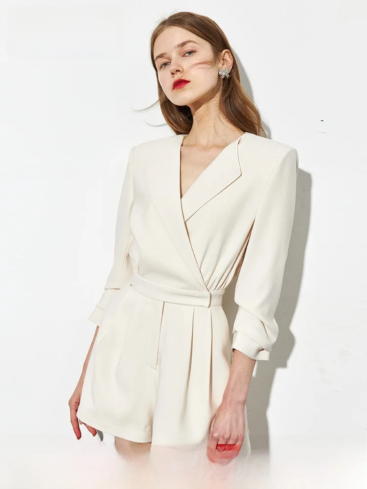

Ele White Suit Sle Pants for Women High Waist Straight Leg ort Pants D-PLAY Commute Sle Polyester Fiber