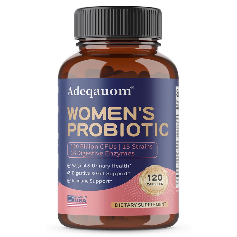 Women’s Probiotic Capsules 120 Billion CFU, with Prebiotics & Digestive Enzymes, Supports Digestive & Immune Wellness