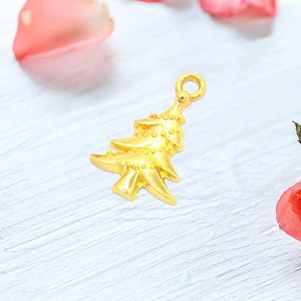 100 قطعة شجرة عيد الميلاد سبيكة سحر قلادة النتائج مجوهرات نمط خمر ل قلادة سوار المعلقات DIY عطلة الزينة #5