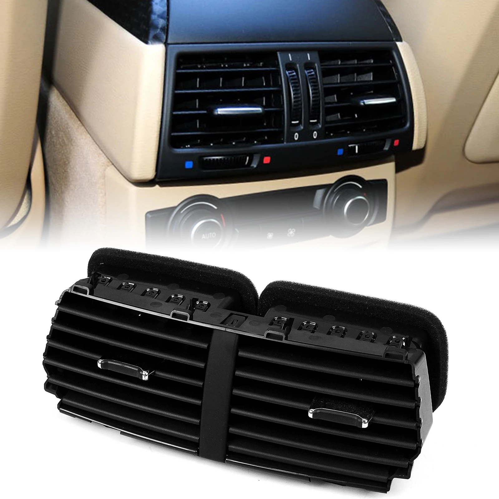 

Interior Dash Center Console Panel A/C Conditioning Air Vent Outlet Grille Assembly Kit For Ford Explorer 2016-2019 FB5Z19893AD