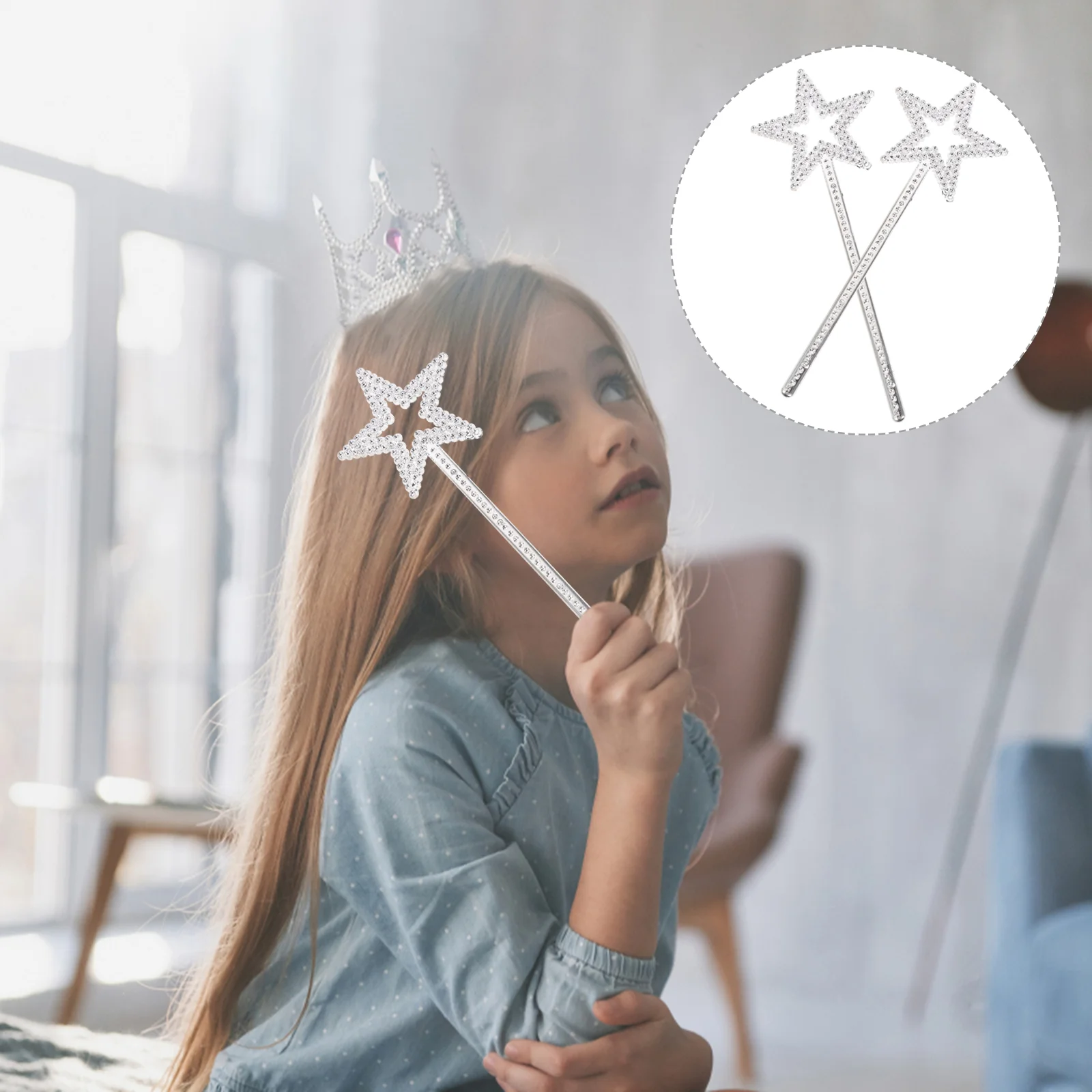 

12 Pcs Star Fairy Stick Costume Angel Girls Props Princess Shaped