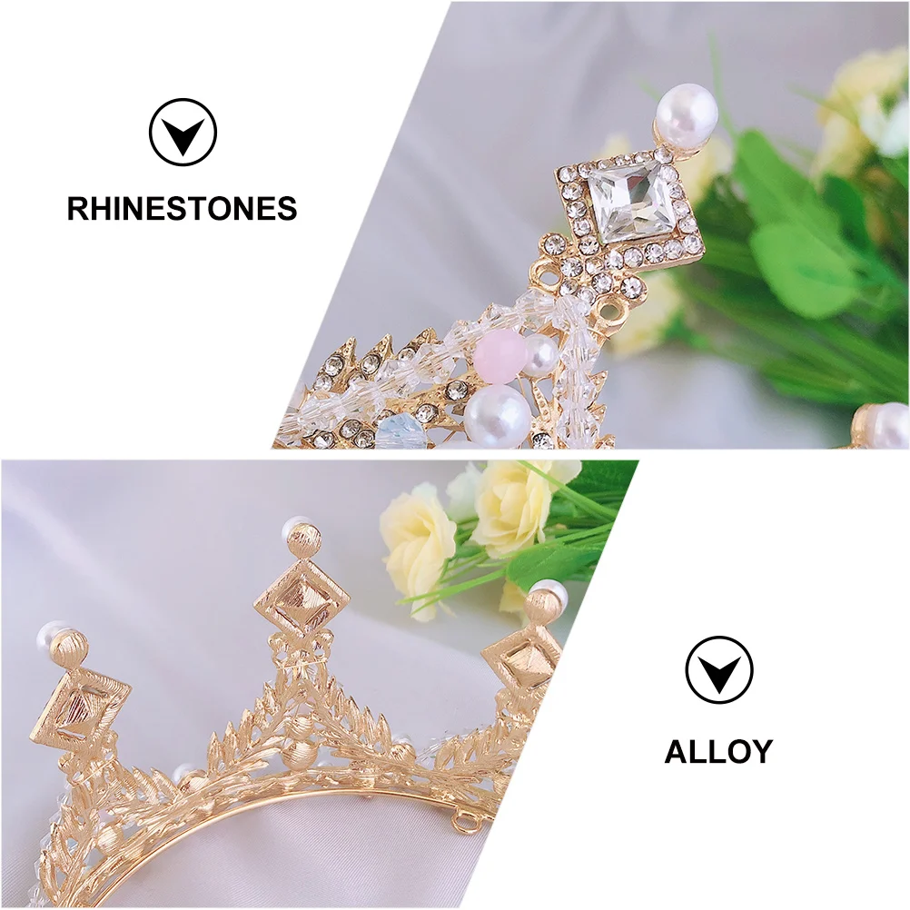 

Children Crown Girls Birthday Crown Kids Headdress Alloy Lightweight Unique Catwalk Show Shiny Crystal Rhinestones Elegant