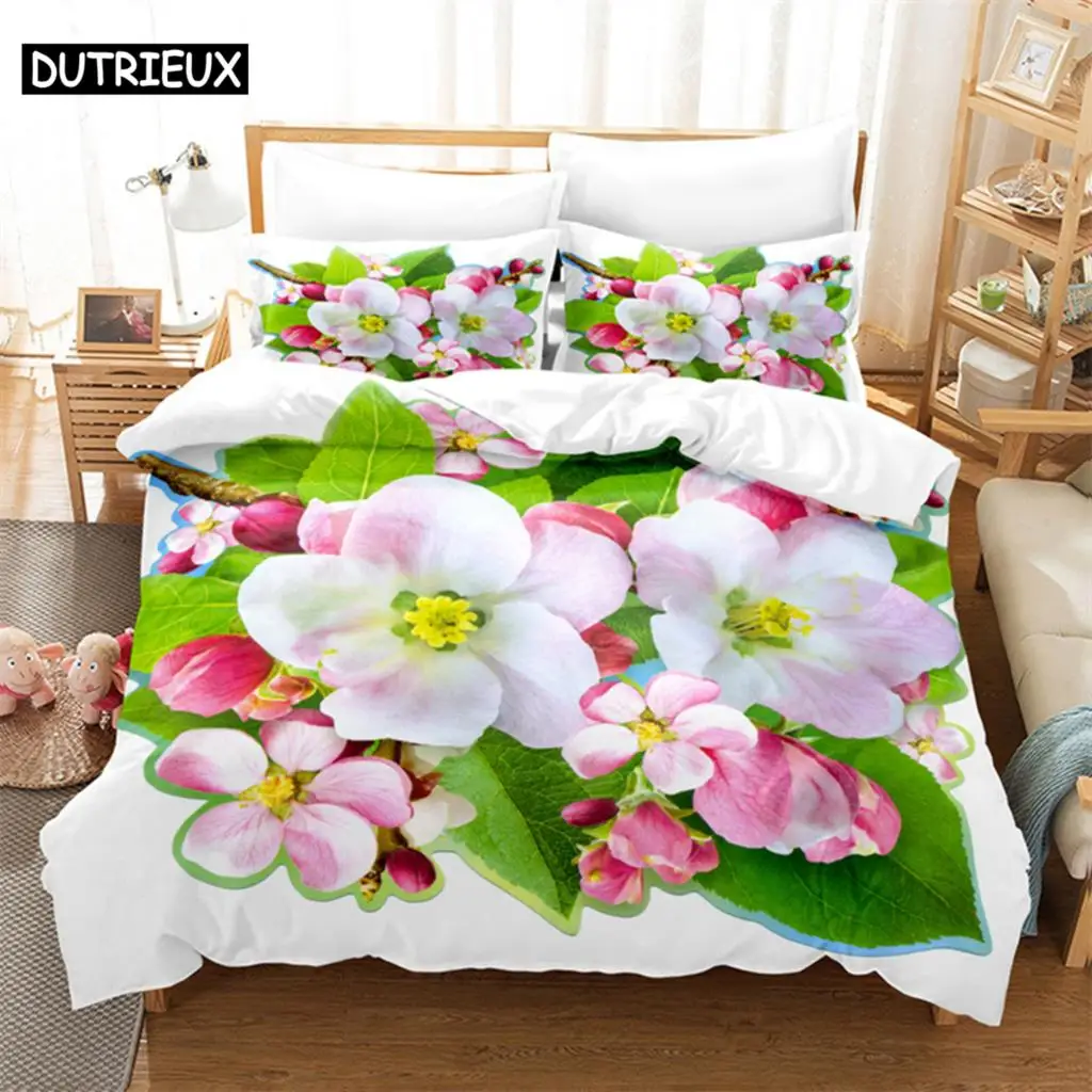 

Green Leaf Flower Queen Bedding Set Duvet Cover Kids Bedroom Bed Set Comforter Cover Set King Size Duvet Cover Set Bedding Sets