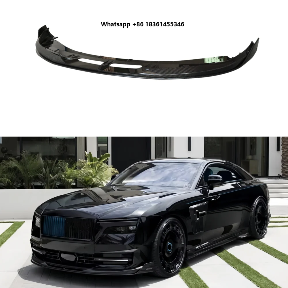 

For Spectre Retrofit New M-style Dry Carbon Fiber Front Lip and Front Splitter Bumper Lip