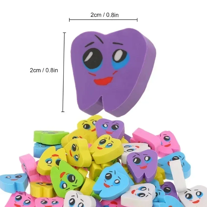 20pcs/bag Dental Eraser Dental Clinic School Gifts Student Eraser Stationery Supplies Mini Eraser Stationery Supplies