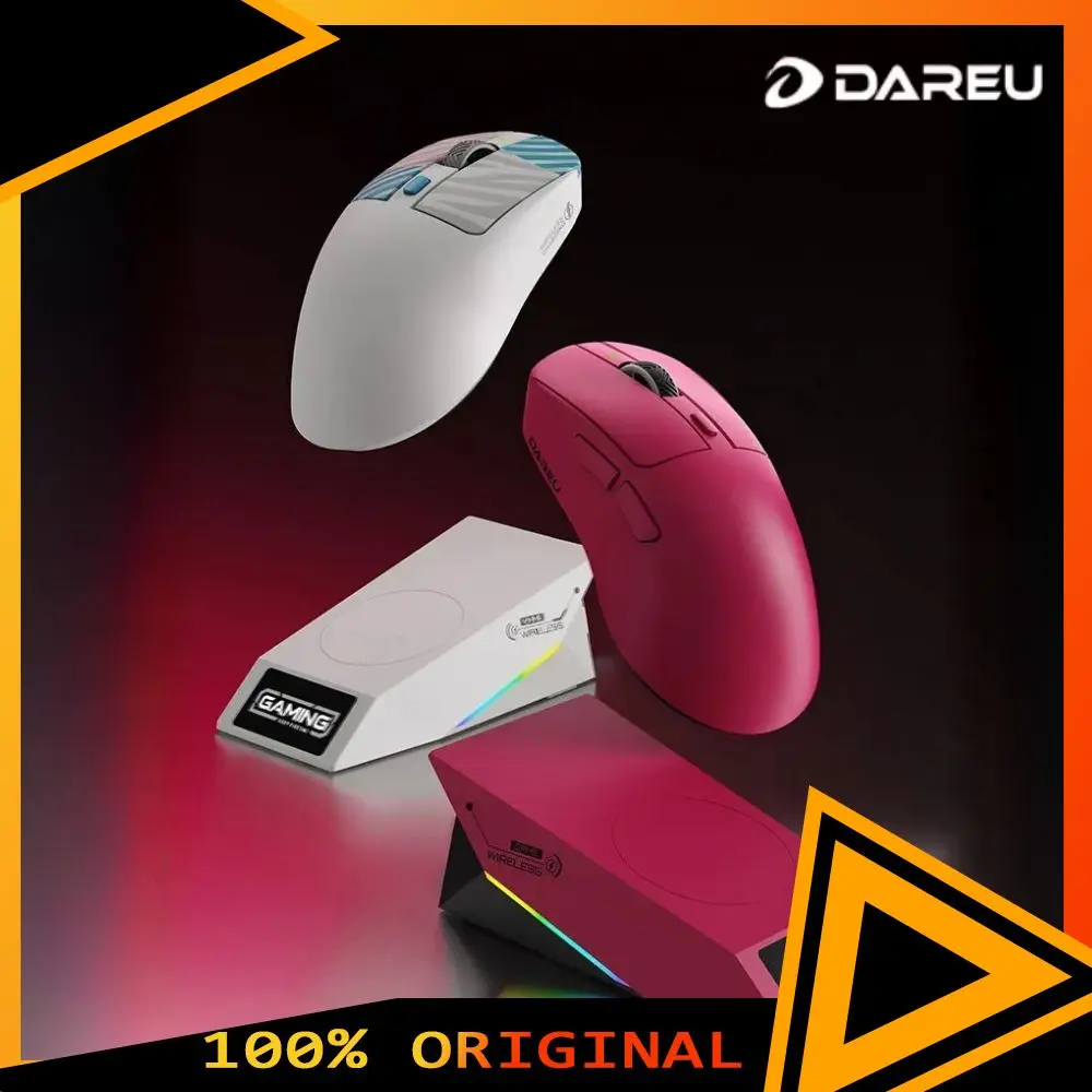

DAREU AE7 Mouse Wireless Tri-mode Dual 8k E-sports Medium To Large Right-handed Ergonomic Design Gaming Mouse RGB Charging Base