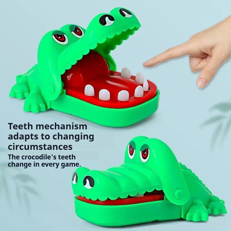 ของเล่นฝึกปฏิกิริยาตอบสนองของนิ้วมือ เกมนำโชคสำหรับเด็ก ของเล่นคลายเครียดรูปทรงฟันจระเข้ ของเล่นจระเข้กัดสำหรับเด็ก