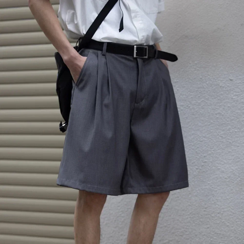 

Vacation Shorts Casual Summer Wear 2XL Pleated Loose Fit Sportswear Men's Casual Shorts Regular Clothing Length