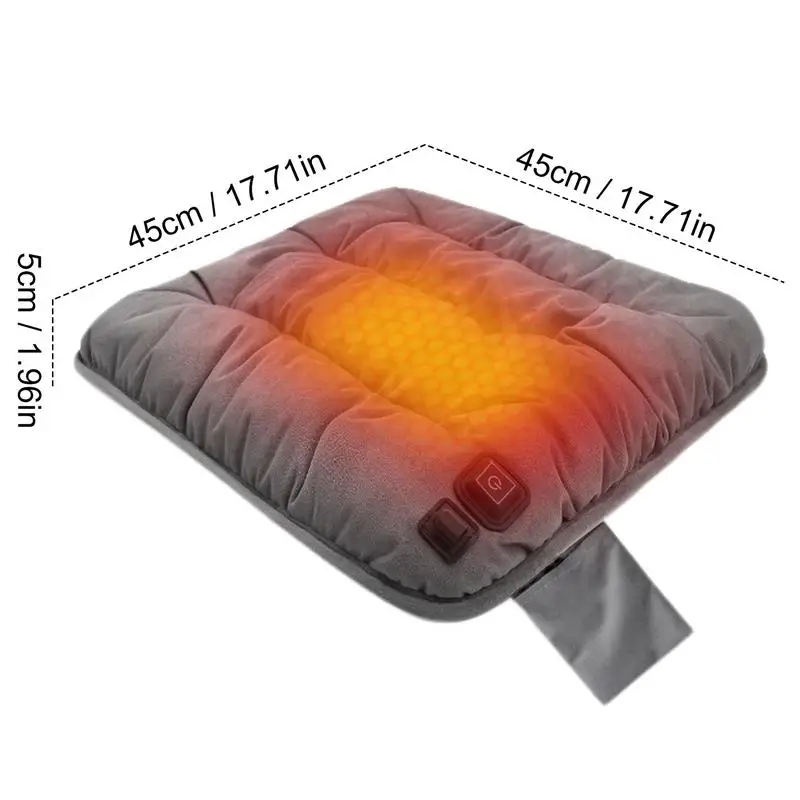 Heated Seat Cushion 3 Temperature Adjustable Graphene Heat Cushion 5V USB Plug-in Rapid Heating Winter Warmth Chair Accessories