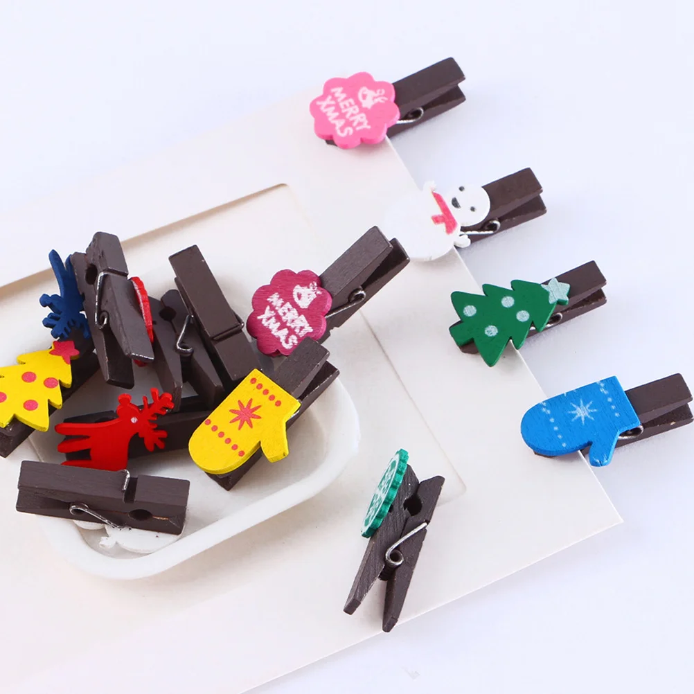 

50pcs Photo Clips Wooden Mini Clips For Holding Photos Paper Messages Diy Craft Decor Party Home Festival Hanging Display