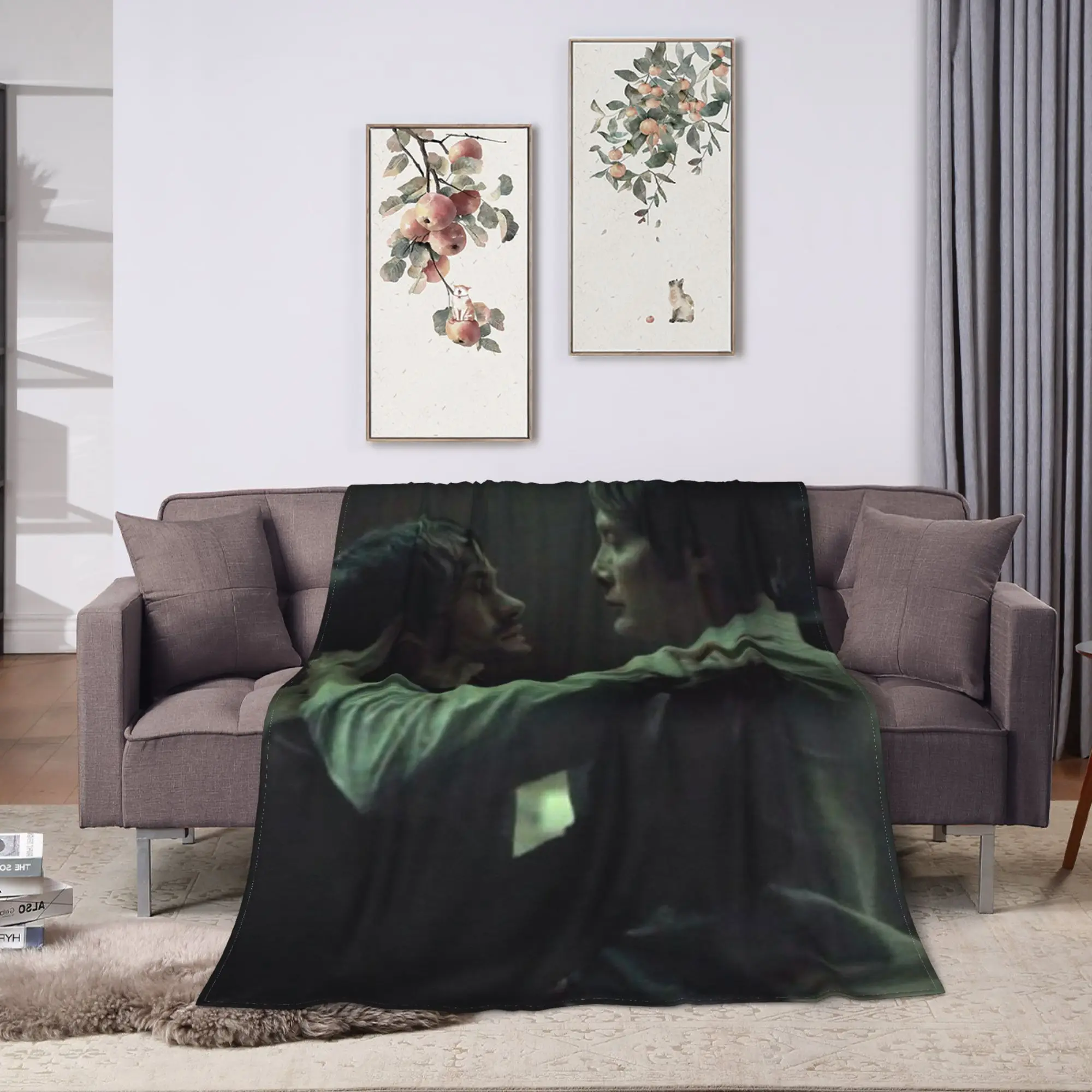 Mads Mikkelsen H-Hannibal Blanket Soft Street Trend Plush Throw Blanket For Kids Adult Couch Chair Sofa Bed  Bedspread Bed Cover