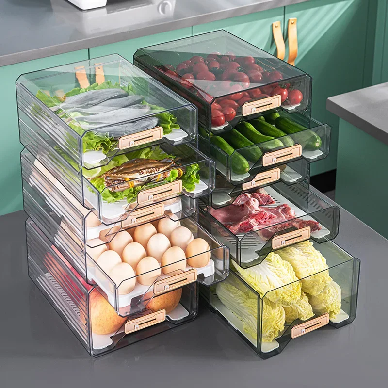 Fruit Kitchen Organizer Egg Storage Box Refrigerator Organizers Fridge Organizer Containers Transparent Boxes for Storage Food