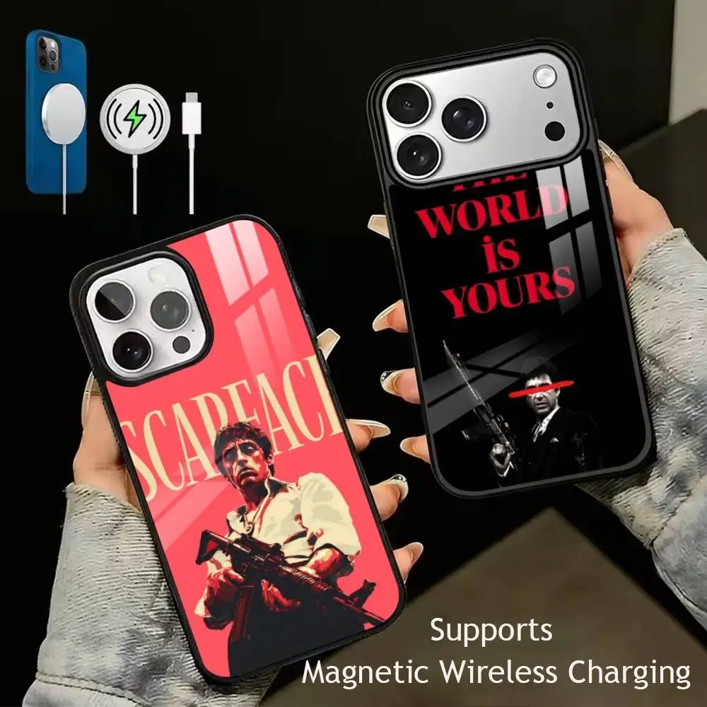 

The W-World Is Yours S-Scarfaces Phone Case For iPhone17,16,15,14,13,12,11 Plus,Pro Supports Magnetic Wireless Charging