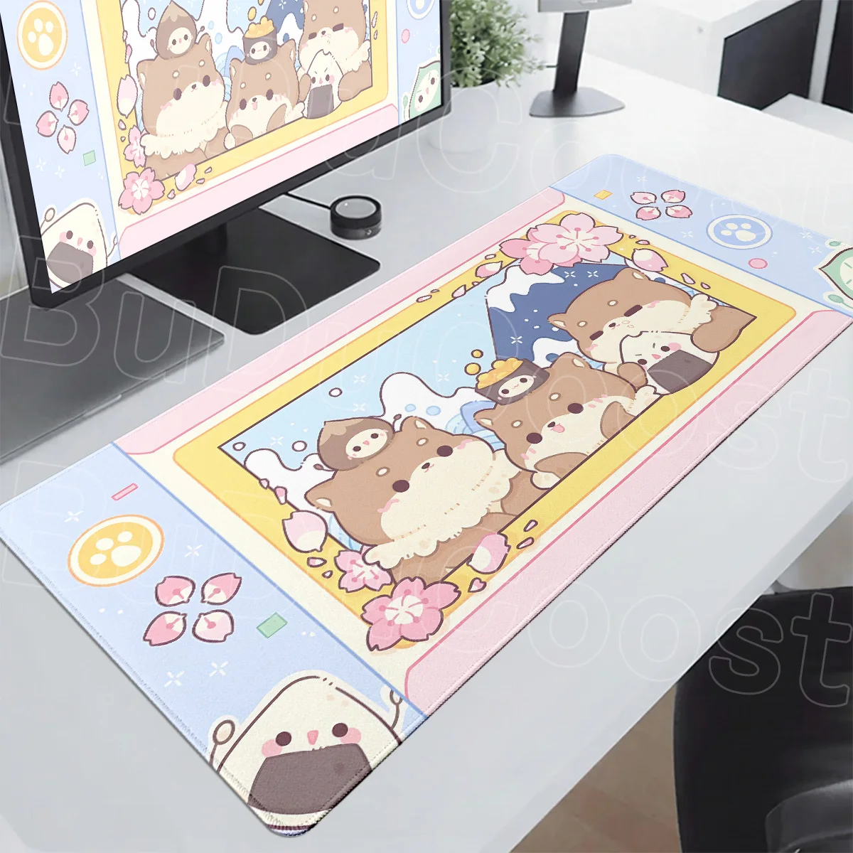 Mousepad Cute Cat Cartoon Switch Pattern Keyboard Desk Protector Mat With Lockedge 900x400mm Large Laptop Office Non-slip Carpet