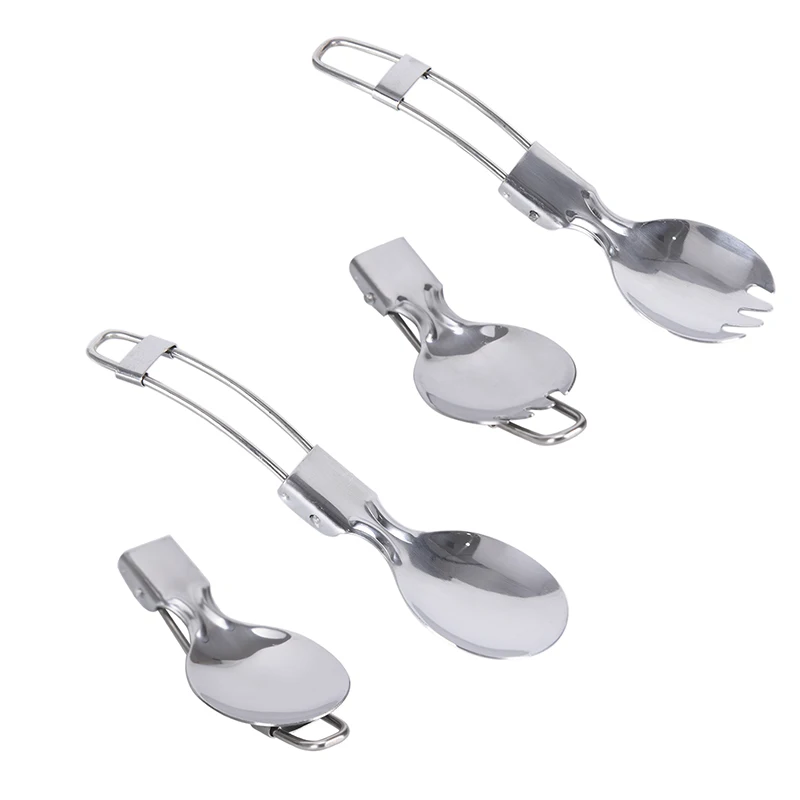 Camping Folded Spoon Spork Outdoor Tableware Camping Cookware Folded Flatware For Picnic