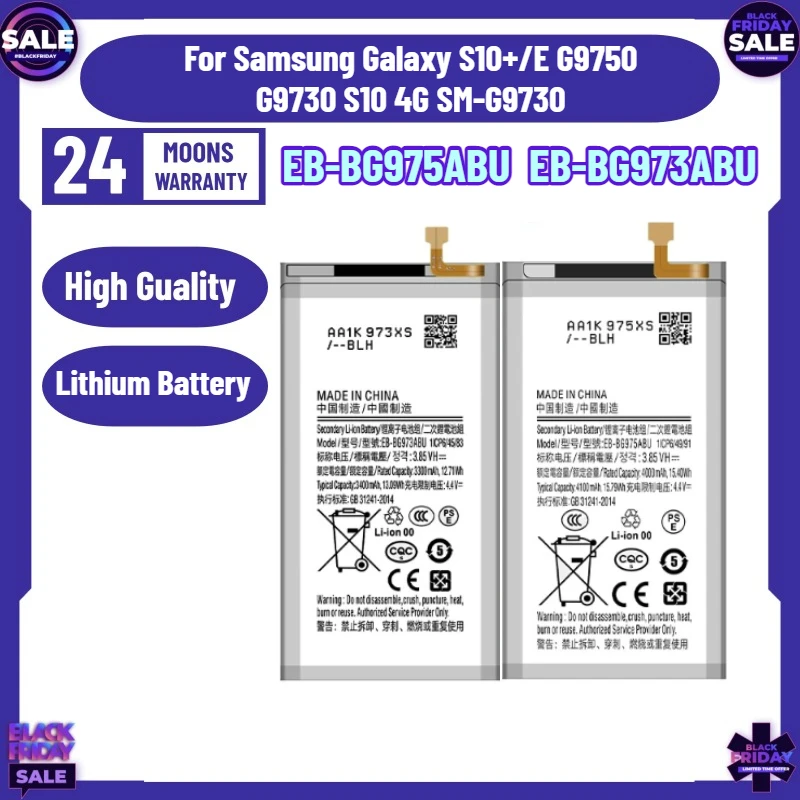 New Battery EB-BG975ABU EB-BG973ABU for Samsung Galaxy S10+/E G9750 G9730 S10 4G SM-G9730 Mobile Phone Battery