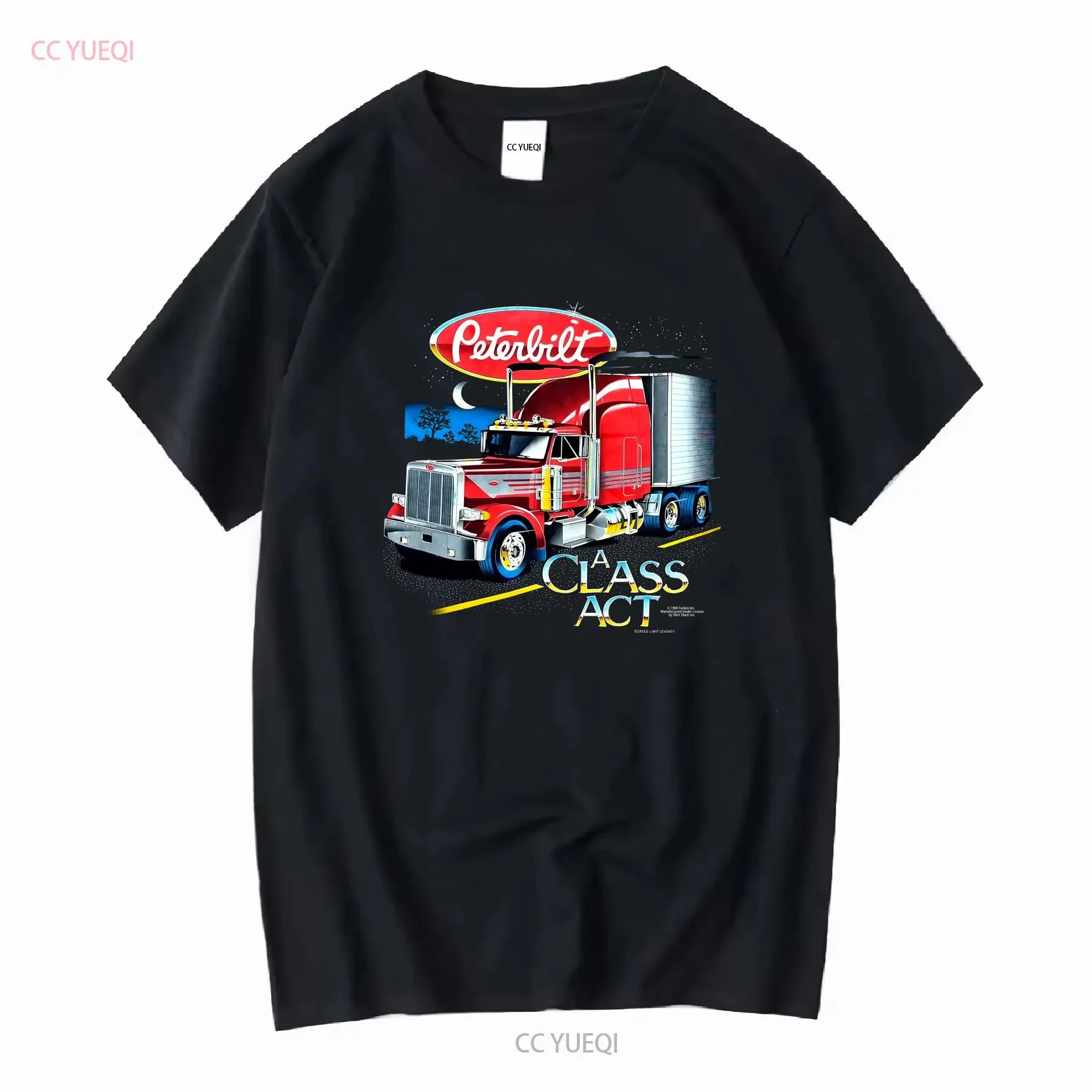 VTG 1988 Peterbilt Wheeler Tonkin Class Act Trucker T Shirt Black No Sz Fits M L vintage Washed designer clothes Slightly