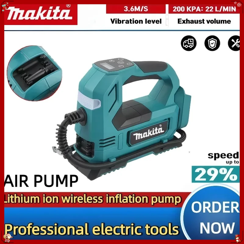 

Makita Cordless Tire Inflator Electric Air Pump Handheld Air Compressor 18v Portable Air Pump For Car Bicycle Power tools