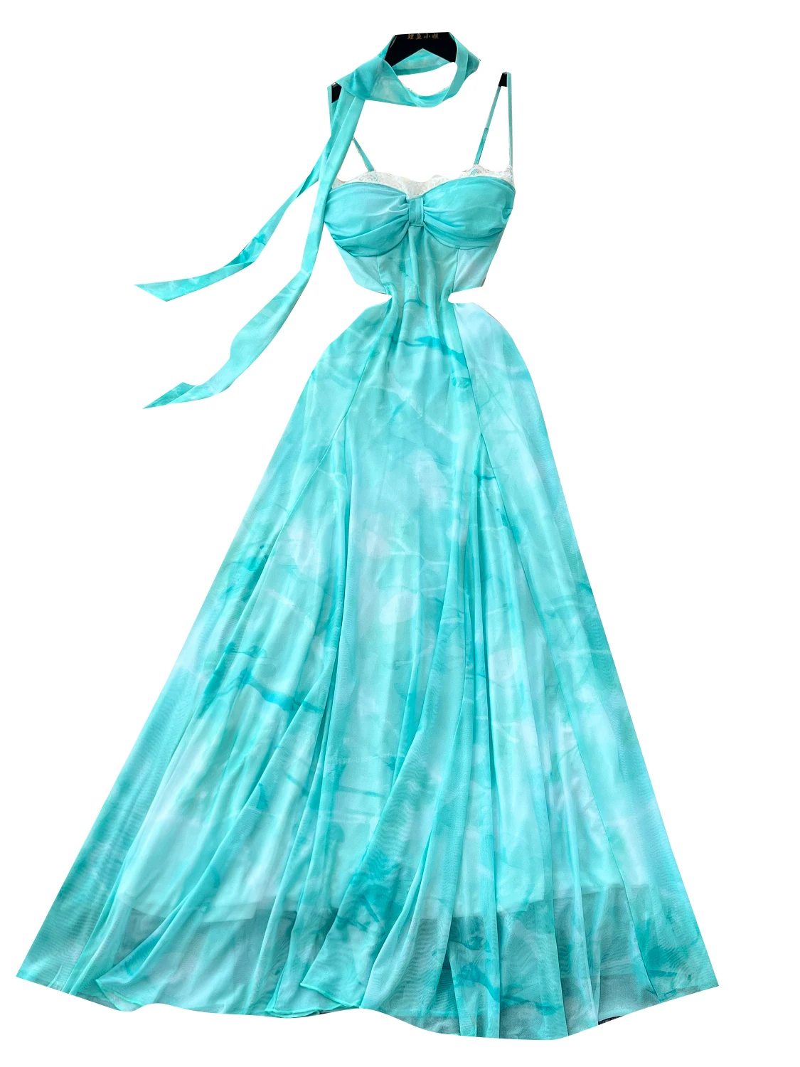 Zomer Vaion Vibes vrouwen Dr hol Taille Cinched Strap Geverfd Me Bal Lange Rok Hoge Taille A-lijn Koreaanse Sle