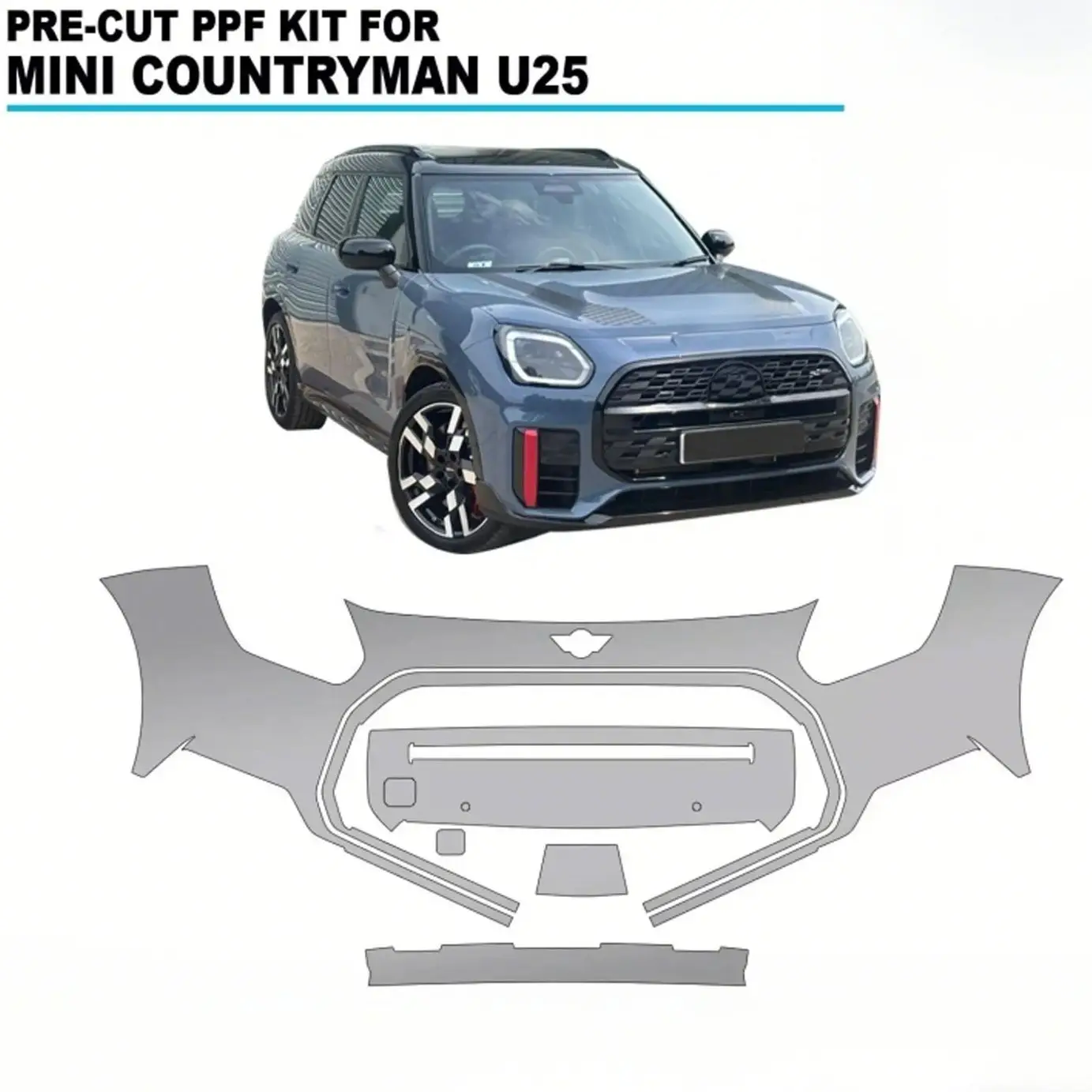 

For Mini Countryman U25 2025-UP TPU Bumper Scratch-Resistant Self-Healing Paint Protection Film Invisible Pre-cut PPF ﻿Kit