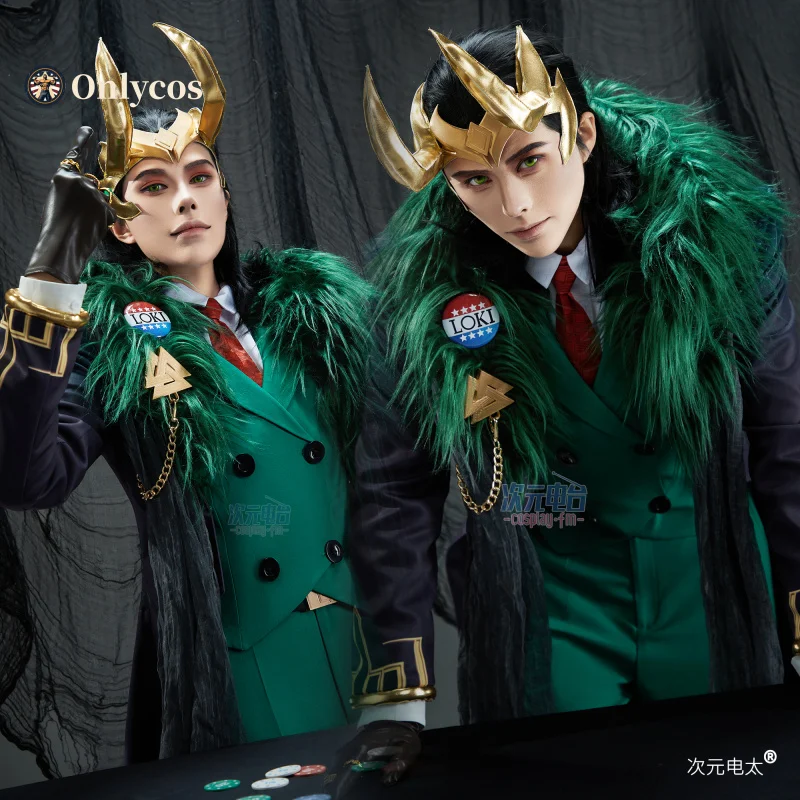 โลกี้คอสเพลย์คู่แข่งเครื่องแต่งกายเกมสูทสวยหล่อชุดปาร์ตี้ฮาโลวีนสวมบทบาทชุดผู้ชาย Onlycos
