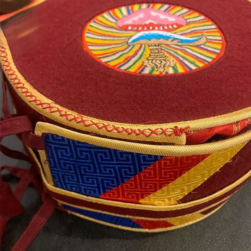 

Tibetan Nepalese Drum Bag Musical Instrument Storage Box Drum Pouch Kapala Drum Cover Handmade Cloth Bag