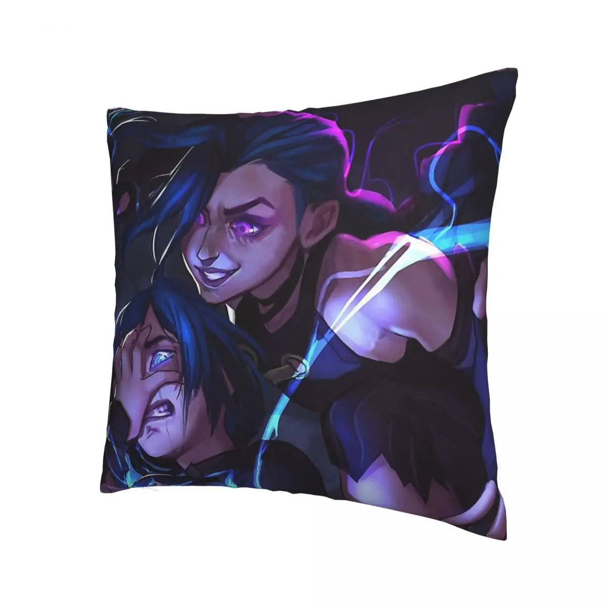 Jinx And Caitlyn Throw Pillow Case Arcane League of Legends TV Backpack Cushions Covers DIY Printed Cool For Sofa Decor