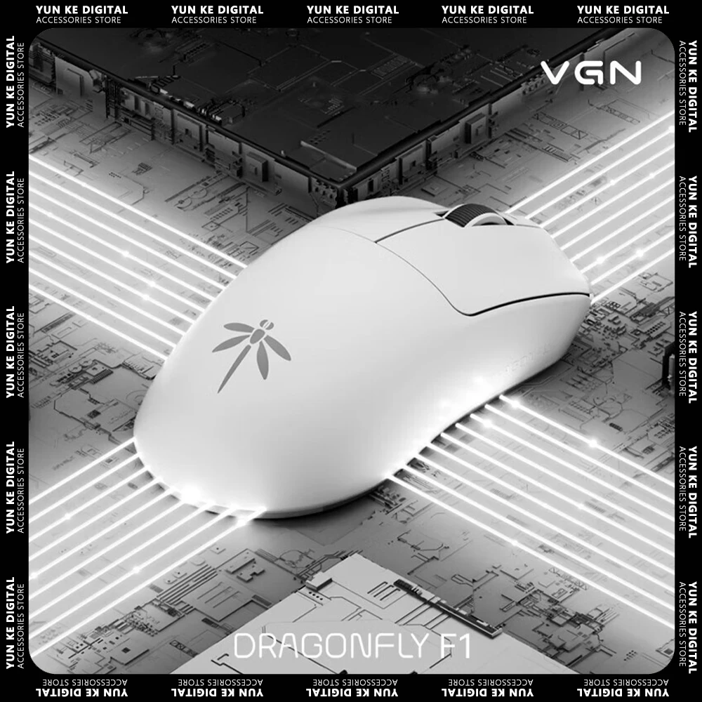 VGN Dragonfly F1 Mouse Wireless Nearlink 4K Two Mode PAW 3395 Sensor Smart Speed Gaming Mouse E-Sports Lightweight Pc Gamer