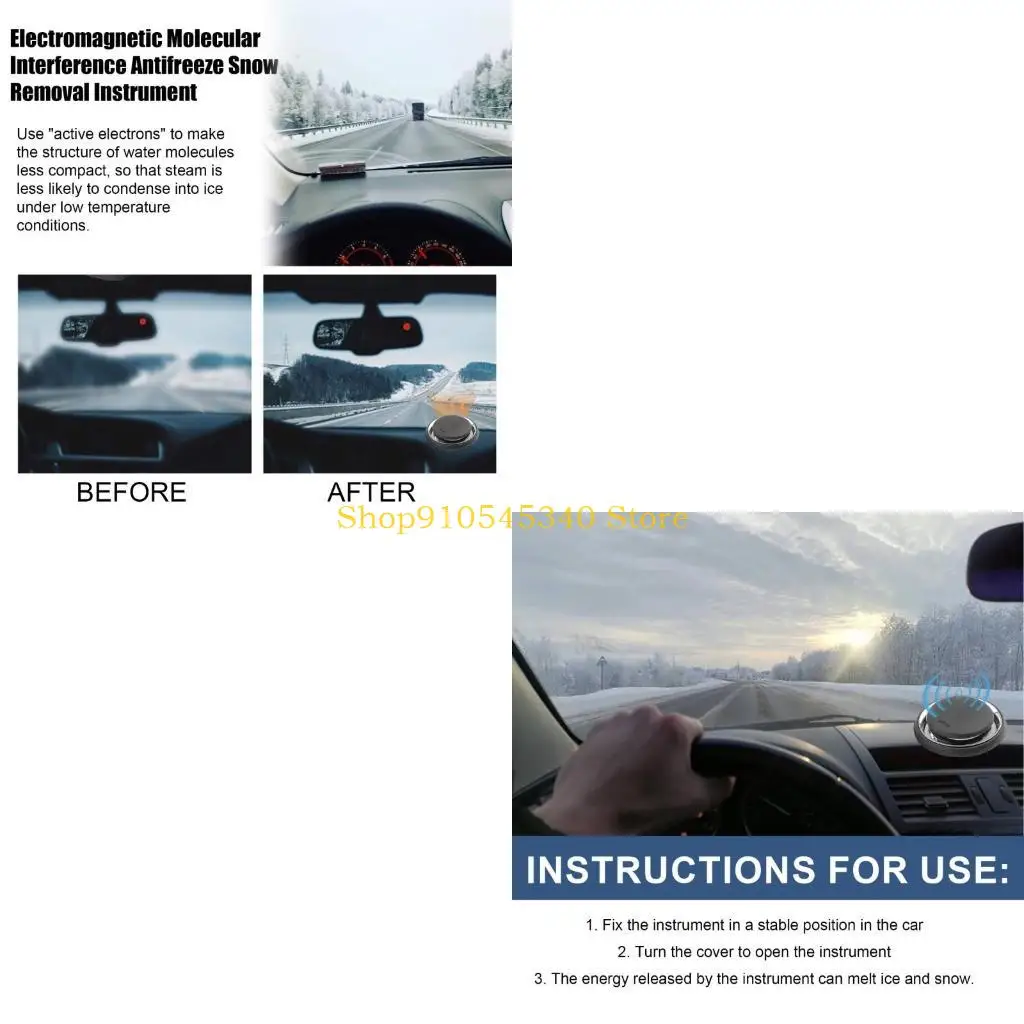U2JA Winter Car Antifreeze Ornament Electromagnetic Molecular Windshield Snow Removal For Truck Convertible Auto Travel Tools