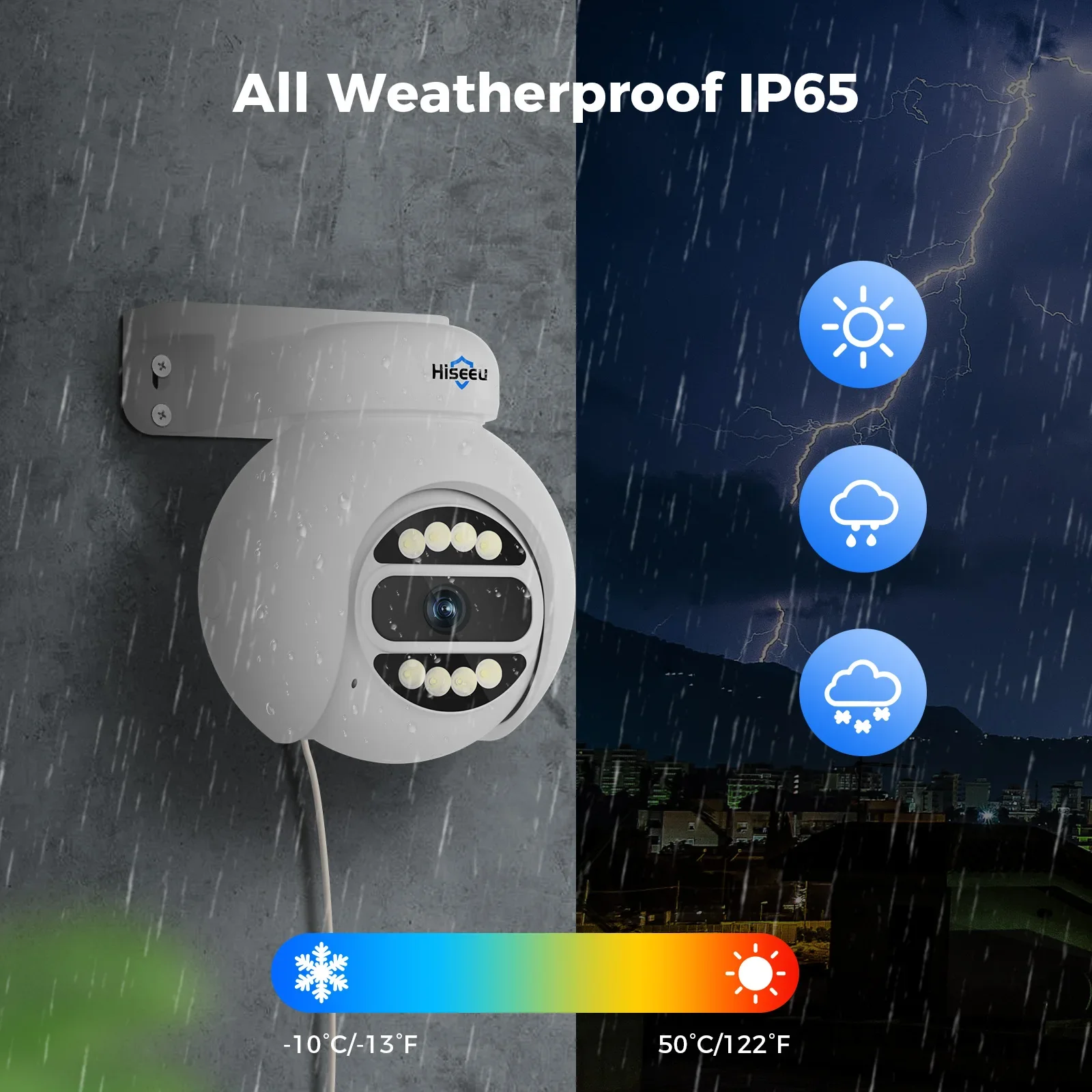 Hiseeu Rastreamento Automático 5mp Poe Nvr 16 Canais Kit Externo 360 Ptz IP Segurança Sistema de Câmera Cctv Doméstica