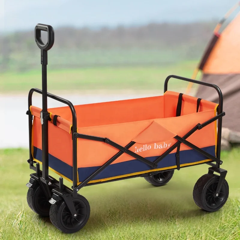 Outdoor Camping Cart Collapsible Camping Trailer Cart Dod Trolley Oversized Pet Camp Cart