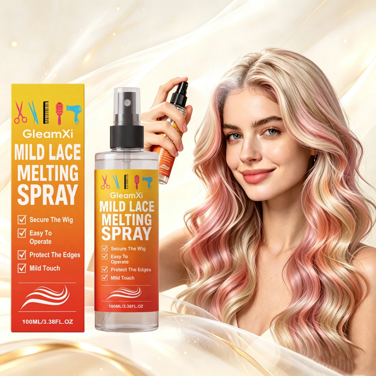 Wig Adhesive Spray For Lace Front 100ml Gentle Protect Natural Invisible Edges All Day Strong Hold Bond Secure Hair System Spray