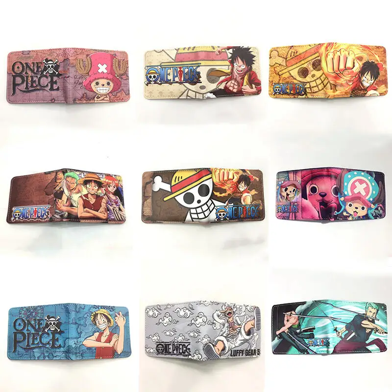 

One Piece Anime Short Embossed Purse Pu Cartoon Purse Tony Chopper Figure Bags Monkey Luffy Foldable Wallet Coin Purse Gifts