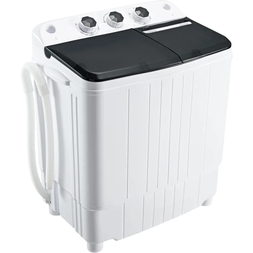 

Portable Washer Machine, 17.6LBS Twin Tub Laundry Washer & Spinner, Washer and Dryer Combo