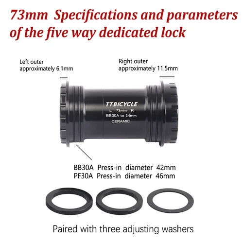 Imagen 2 del producto Hollowte-Herramienta de eje central para bicicleta de montaña, BB30A-24/PF30A 24/30/28, 99mm, ancho de carcasa de Marco PF30A, 73mm, Cannondale