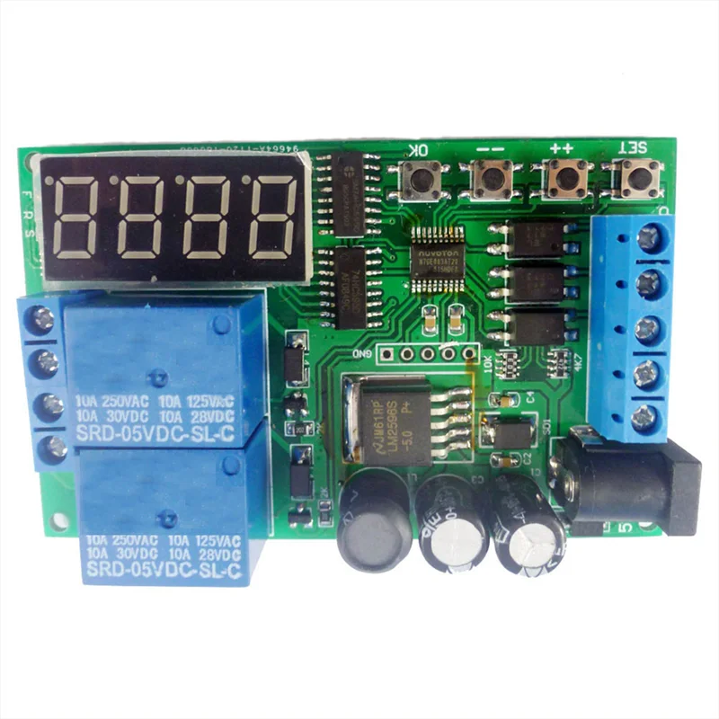 AT63-IO53A02 DC 5-24V Cycle Delay Relay Module 0.1S-999Min Adjustable Time Control Switch Motor Forward Reverse Controller